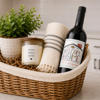 Welkom Thuis Vastgoed Klant Wijnlabel Cadeau Wijn Etiket