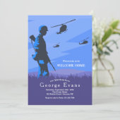 Welkom thuis voor de soldaat en de helikopter kaart (Staand voorkant)