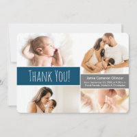 Welkom thuisbaby Foto Collage Donkerblauw