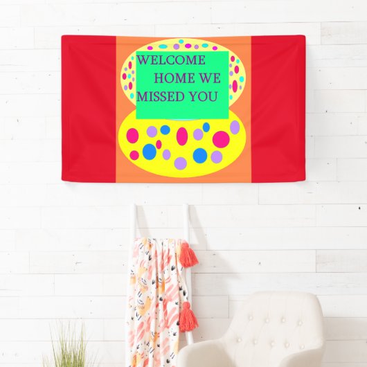 Welkom thuisbanner bericht dat we je hebben gemist spandoek (Insitu)