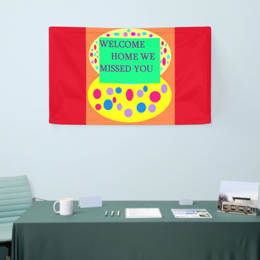 Welkom thuisbanner bericht dat we je hebben gemist spandoek (Beurs)