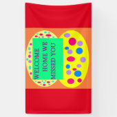 Welkom thuisbanner bericht dat we je hebben gemist spandoek (Verticaal)