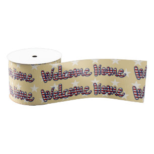 Welkom thuismilitair * kies achtergrondkleur grosgrain lint