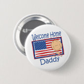 Welkom thuispapa vlag Baby Ronde Button 5,7 Cm (Voorkant /achterkant)