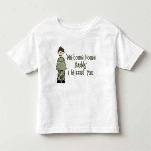 Welkom thuisvader (legerdochter) kinder shirts (Voorkant)