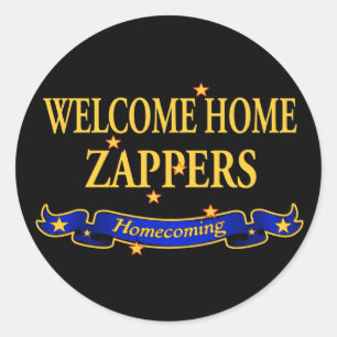 Welkom thuiszappers ronde sticker