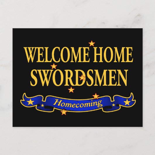 Welkom thuiszwaardmannen briefkaart (Voorkant)