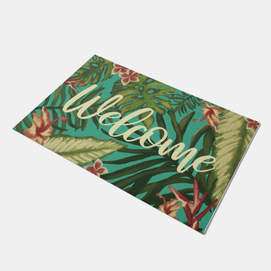 Welkom Tropisch Hawaii Oerwoud Mat, Summer Vibes Deurmat (Schuin)