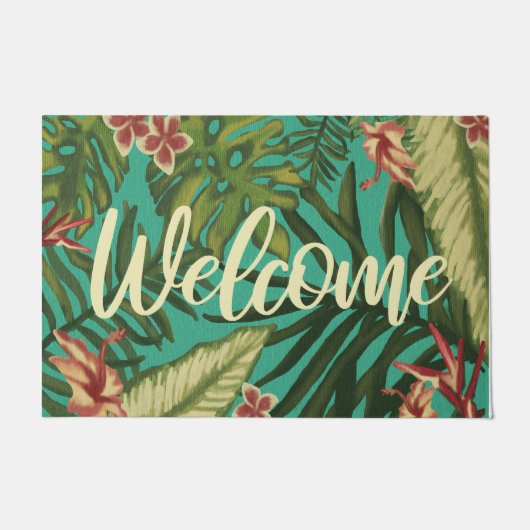 Welkom Tropisch Hawaii Oerwoud Mat, Summer Vibes Deurmat (Voorkant)