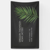 Welkom Tropische Night Modern Minimalist Weddensch Spandoek (Verticaal)