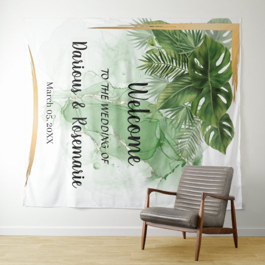 Welkom Trouw Tropisch Palm Tapijt Wandkleed (In Situ (horizontaal))