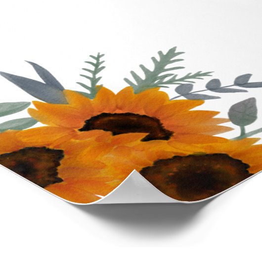 Welkom Trouw Zonnebloem Groenery Poster (Hoek)