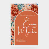 Welkom Trouwbord | Boho Terracotta Floral Acryl Bord (Voorkant)