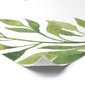 Welkom trouwbord groen botanisch poster (Hoek)