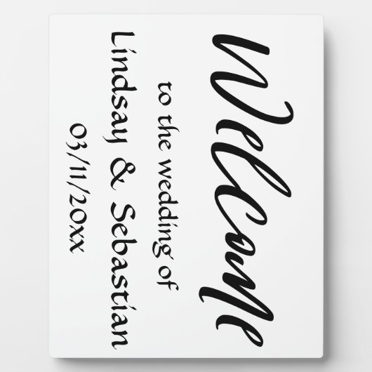 Welkom trouwbord Tabletop Plaque met Easel Fotoplaat (Voorkant)