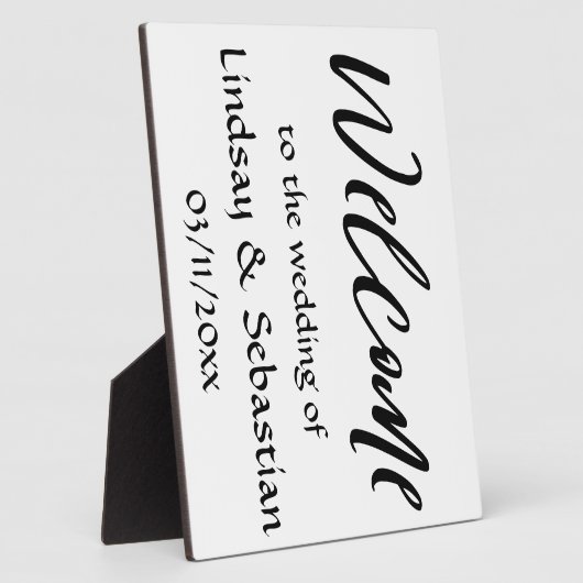 Welkom trouwbord Tabletop Plaque met Easel Fotoplaat (Zijkant)