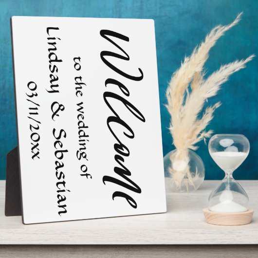 Welkom trouwbord Tabletop Plaque met Easel Fotoplaat (Zijkant)