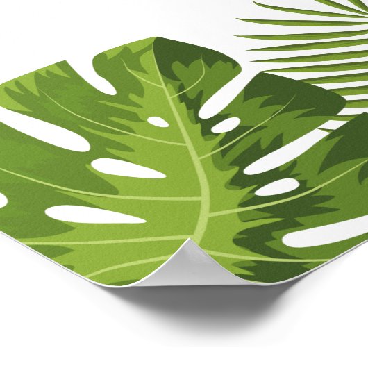 Welkom trouwbord | tropische bladeren poster (Hoek)