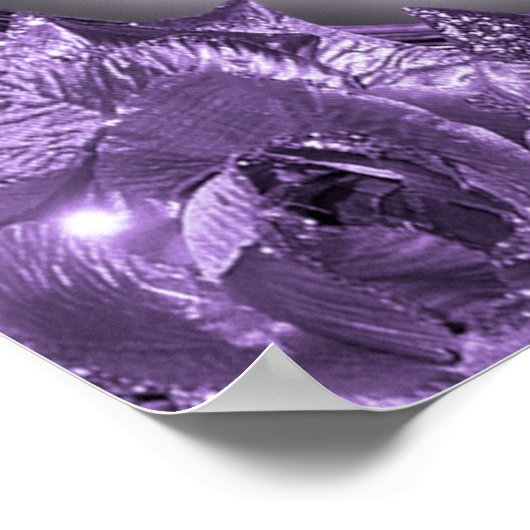 Welkom Trouwfeest Paarse Bloemenframe Elegant Poster (Hoek)