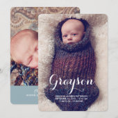 Welkom twee foto's Modern Birth Announounding Aankondiging (Voorkant / Achterkant)