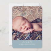 Welkom twee foto's Modern Birth Announounding Aankondiging (Achterkant)