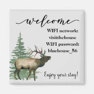 Welkom vakantiehuisje eland WIFI-info Magneet