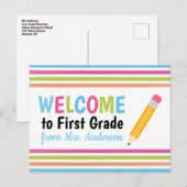 Welkom van leraar Terug naar school Briefkaart (Voorkant / Achterkant)