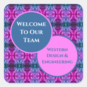 Welkom van werknemers Bright Kaleidoscope Business Vierkante Sticker