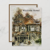 Welkom Victoriaans thuis in de schaduw van Brown Feestdagenkaart (Voorkant / Achterkant)