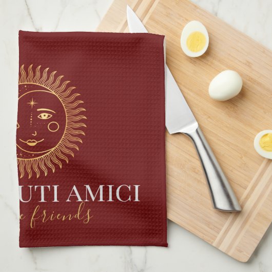 Welkom vrienden Engels / Italiaans Theedoek (Quarter Fold)
