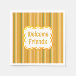 Welkom Vrienden Geel Sinaasappel Groenboek Servet