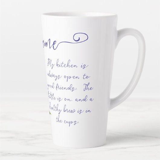 Welkom Vrienden Kruidenthee Keuken Latte Mok (Rechts)