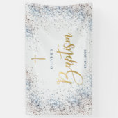 Welkom waterverf Blue en Gold Baptism Spandoek (Verticaal)