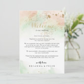 Welkom waterverf Gold Confetti Wedding (Staand voorkant)
