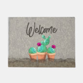 WELKOM Waterverf - zuidwestbloeiende cactus Deurmat (Voorkant)