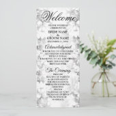 Welkom Weddenschap Silver Floral Elegant Programma (Staand voorkant)