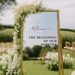 Welkom Wedding Mirror Decal Selfie Script Fonts