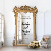 Welkom Wedding Mirror Receptie Paar Naam Raamsticker