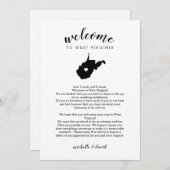 Welkom West Virginia Wedding Letter & Itinerary (Voorkant / Achterkant)