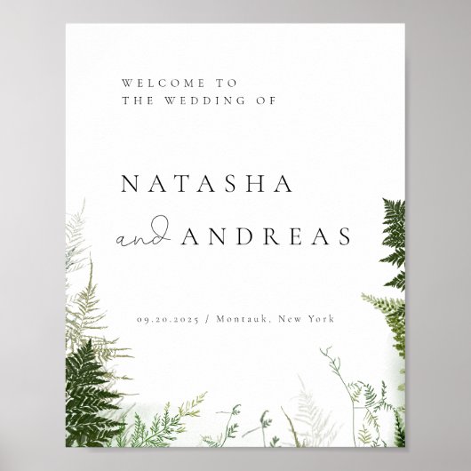 Welkom Wild Forest Foliage Wedding Welcome Poster (Voorkant)
