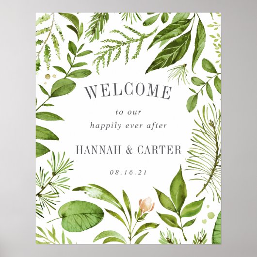 Welkom Wild Meadow Wedding Poster (Voorkant)