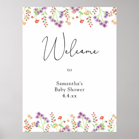 Welkom Wildbloemen Poster (Voorkant)