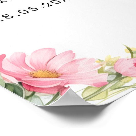 Welkom! Wildflower, Baby shower Poster (Hoek)