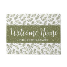 Welkom Winter Cypress & Snowfall Pattern Green