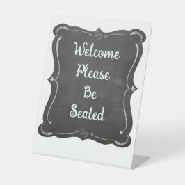 Welkom Zakelijk of Gebeurteniskrijtbord Stijlteken Reclamebord Met Voetstuk