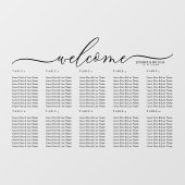 Welkom zitplaatskaart tafel nummers raamsticker (Vel)