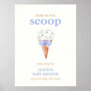 Welkom Zomer Bow Star Ice Cream Baby shower Poster