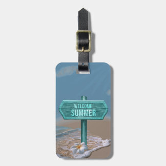 Welkom Zomer Vector Tekening Bagagelabel