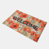 Welkom zomeroppies deurmat (Schuin)
