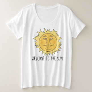 Welkom Zon Dames Basic T-Shirt Plus Size